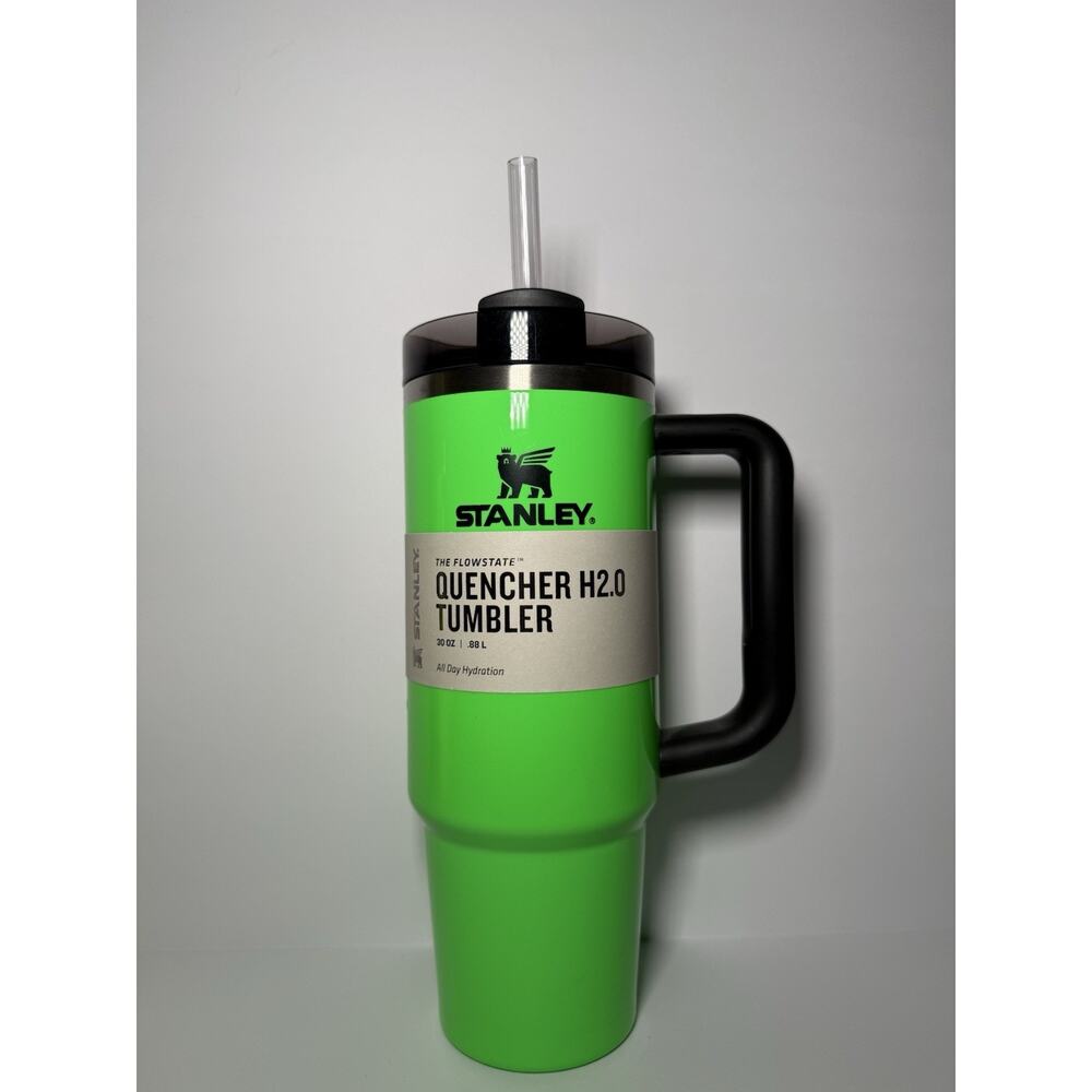 Stanley Limited Edition GREEN NEON YELLOW NEON 30oz Quencher Tumbler Set BNWT - Picture 3 of 15